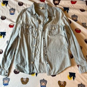 Forever 21 I Love H81 Lightweight Light Wash Jean Denim Jacket Size Small